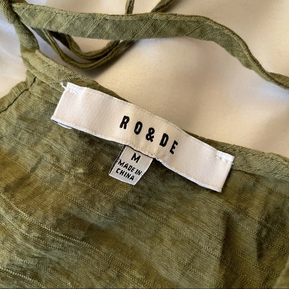 Ro&De Anthropologie Green Lace Trim Top - Picture 4 of 5